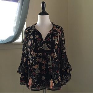 Anthropologie Maeve Odette Floral Peasant Blouse